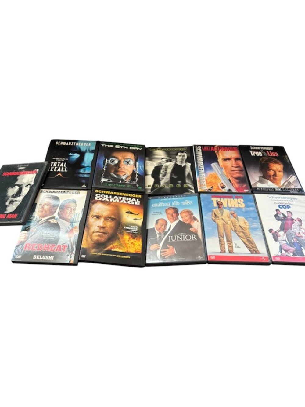Schwarzenegger DVD LOT (11) TOTAL RECALL, THE RUNNING MAN, ERASER, THE 6TH DAY
